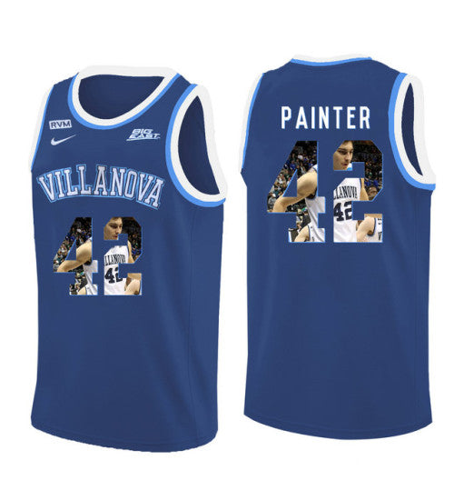 Villanova Wildcats Dylan Painter 11229 #42 Blue stitched throwback college basketball jersey