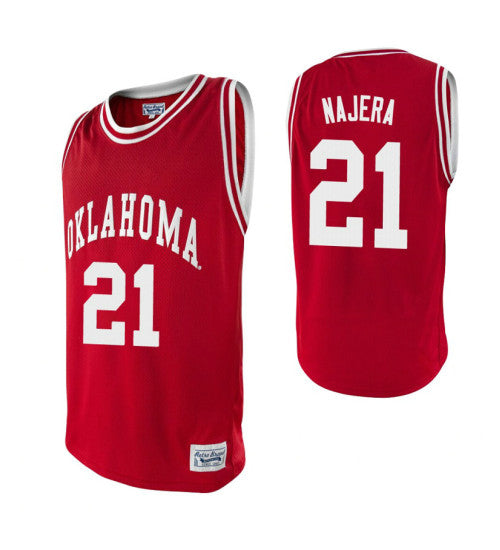 Oklahoma Sooners 21 Eduardo Najera Crimson College Basketball Jersey | Stitched Jersey RTJS 7649