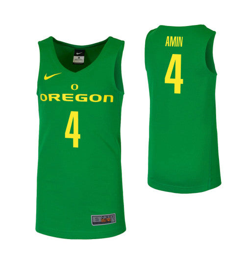 Oregon Ducks Ehab Amin College Basketball Jersey Green stitched college jersey