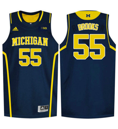 Michigan Wolverines 55 Eli Brooks College Basketball Jersey Navy 3276 | Stitched Jersey RTJS 8472