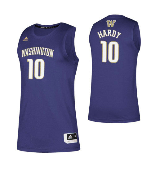 Washington Huskies Elijah Hardy #10 Purple stitched throwback college basketball jersey