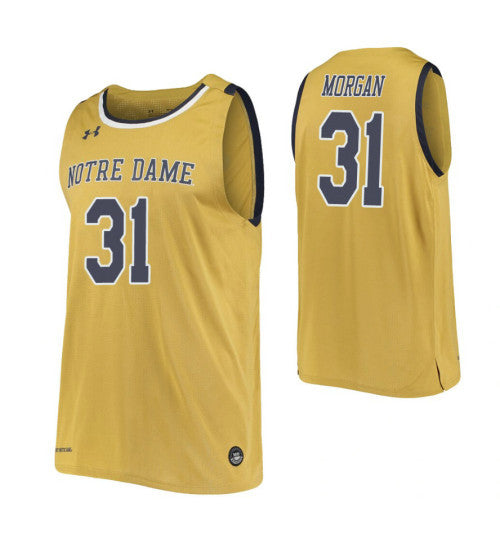 Notre Dame Fighting Irish #31 Elijah Morgan Gold College Basketball Jersey stitched college jersey