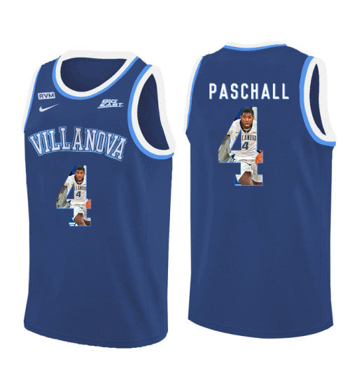 Villanova Wildcats Eric Paschall 11222 #4 Blue stitched throwback college basketball jersey
