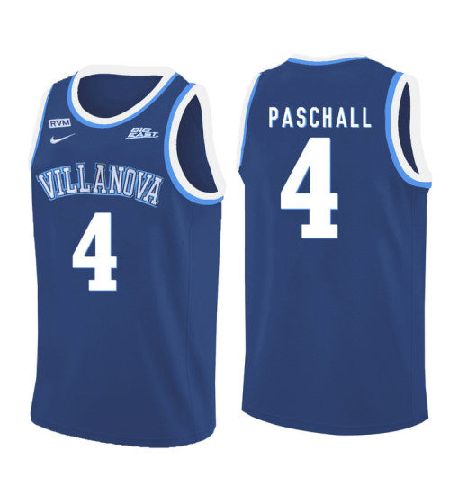 Villanova Wildcats Eric Paschall 11224 #4 Blue stitched throwback college basketball jersey
