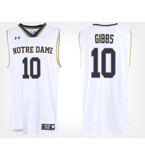 Notre Dame Fighting Irish #10 Tj Gibbs White Road College Basketball Jersey stitched college jersey