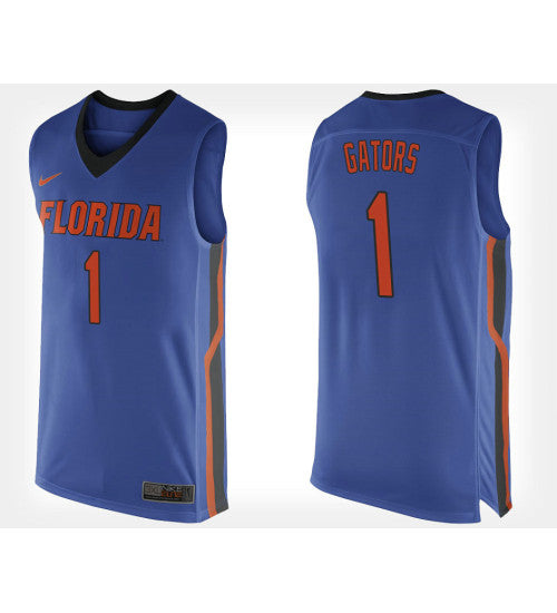 Florida Gators No 1 Blue Home College Basketball Jersey | Stitched Jersey RTJS 4538