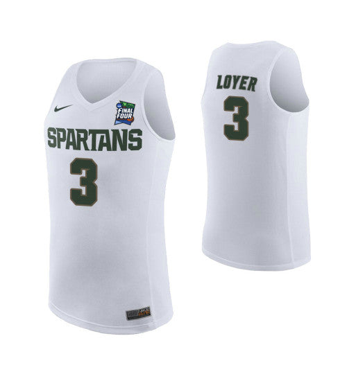 Foster Loyer Michigan State Spartans White Final Four College Basketball Jersey stitched retro jersey