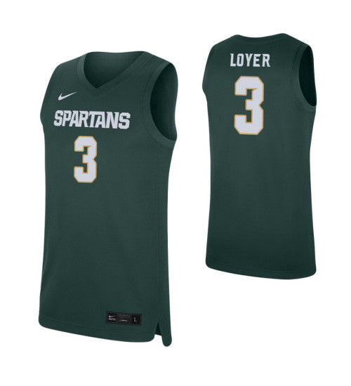 Michigan State Spartans #3 Foster Loyer Green College Basketball Jersey 8773 stitched college jersey