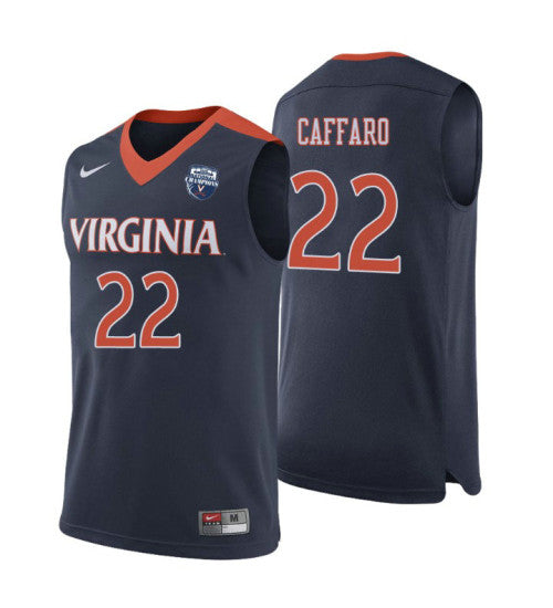 Francisco Caffaro Virginia Cavaliers #22 Navy stitched throwback college basketball jersey
