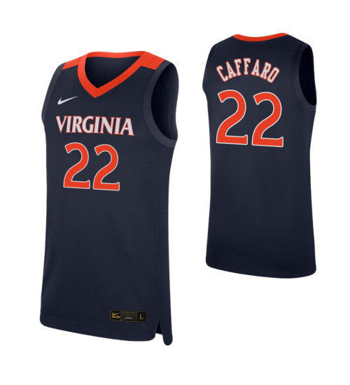Francisco Caffaro College Basketball Jersey Navy Virginia Cavaliers | Stitched Jersey RTJS 4468