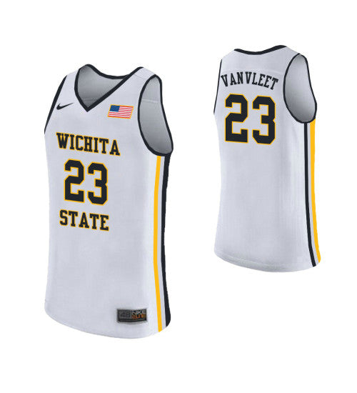 Fred Vanvleet Wichita State Shockers #23 White stitched throwback college basketball jersey