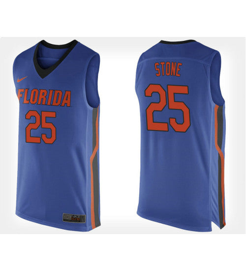 Florida Gators 25 Keith Stone Blue Home College Basketball Jersey stitched retro jersey