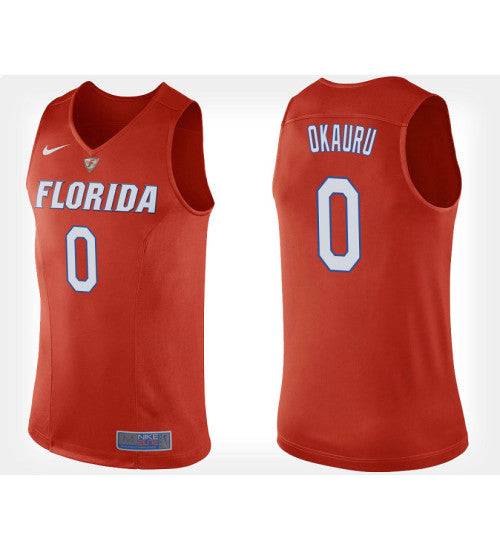 Florida Gators 0 Mike Okauru Orange Alternate College Basketball Jersey stitched retro jersey