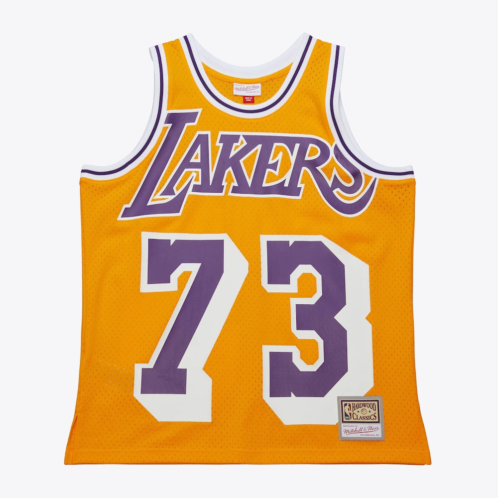 Los Angeles Lakers Maxxed Out Dennis Rodman NBA jersey front view