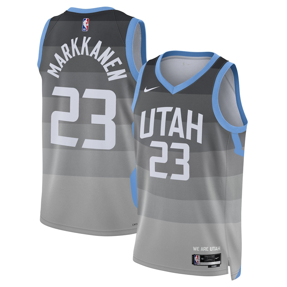 UTA 2025/26 City Edition Swingman Jersey - Gray - Lauri Markkanen - Unisex RTJ Basketball 81