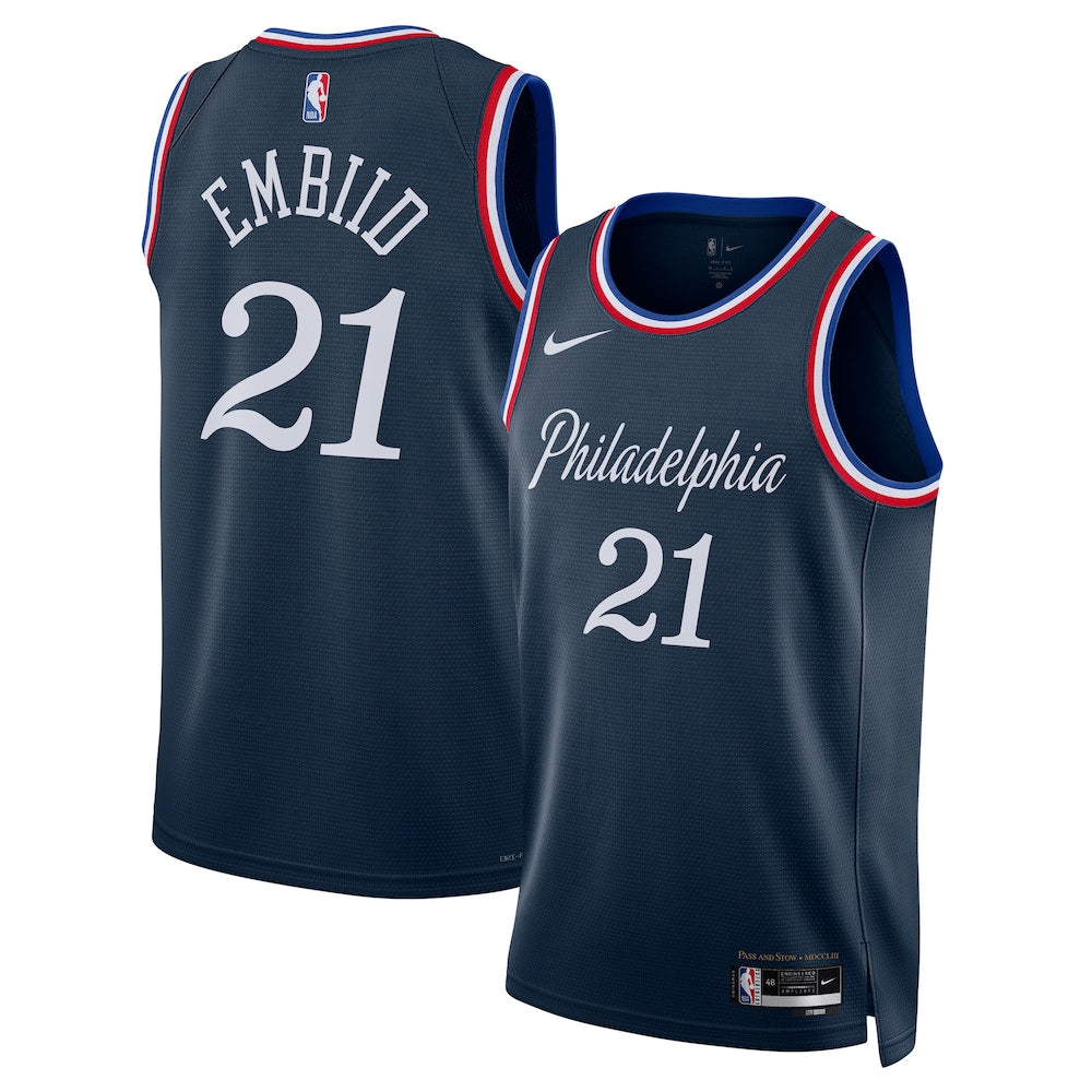 Philadelphia 76ers Joel Embiid NBA jersey front view