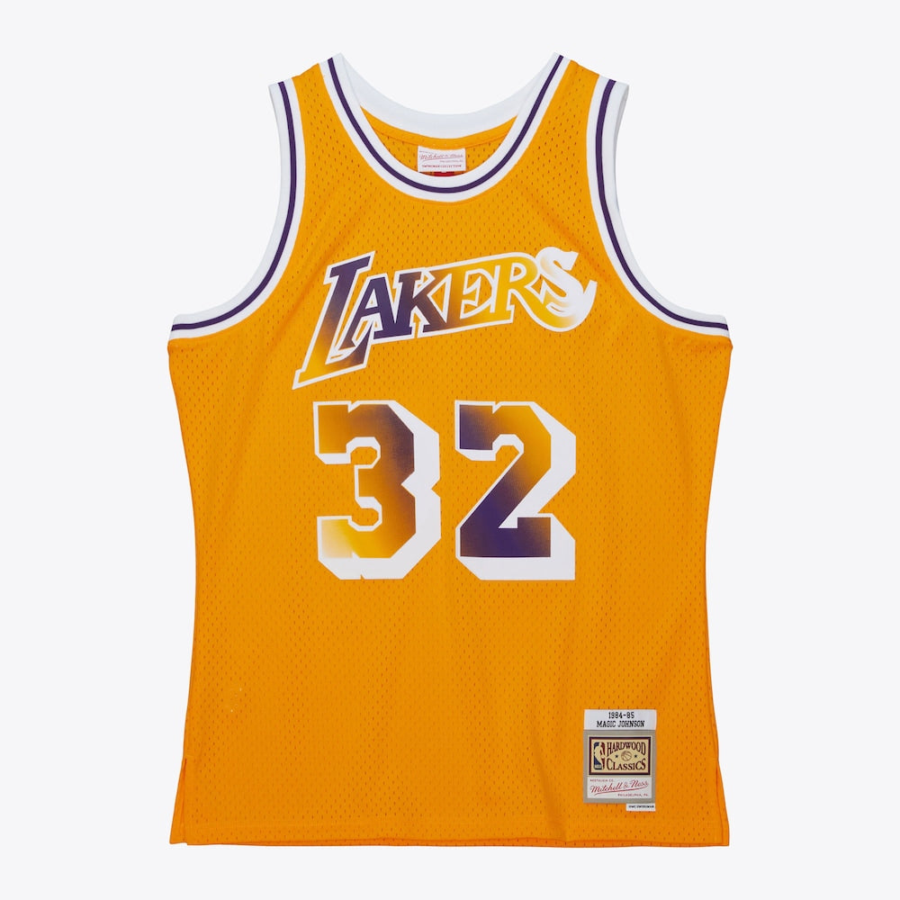 Los Angeles Lakers Big Face Magic Johnson NBA jersey front view