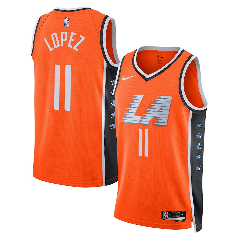 LAC 2025/26 City Edition Swingman Jersey - Orange - Brook Lopez - Unisex RTJ Basketball 252