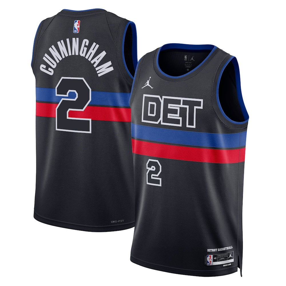 Detroit Pistons Cade Cunningham NBA jersey front view