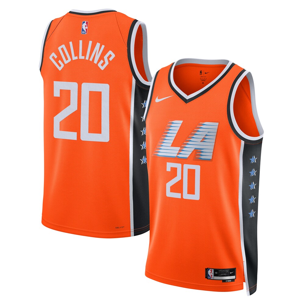 LAC 2025/26 City Edition Swingman Jersey - Orange - John Collins - Unisex RTJ Basketball 322