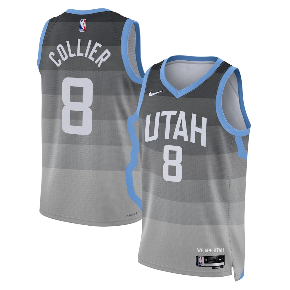 UTA 2025/26 City Edition Swingman Jersey - Gray - Isaiah Collier - Unisex RTJ Basketball 500