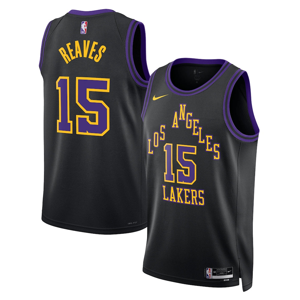 Los Angeles Lakers 2025-26 City Edition Swingman Jersey Black Austin Reaves Unisex - stitched basketball jersey fanwear