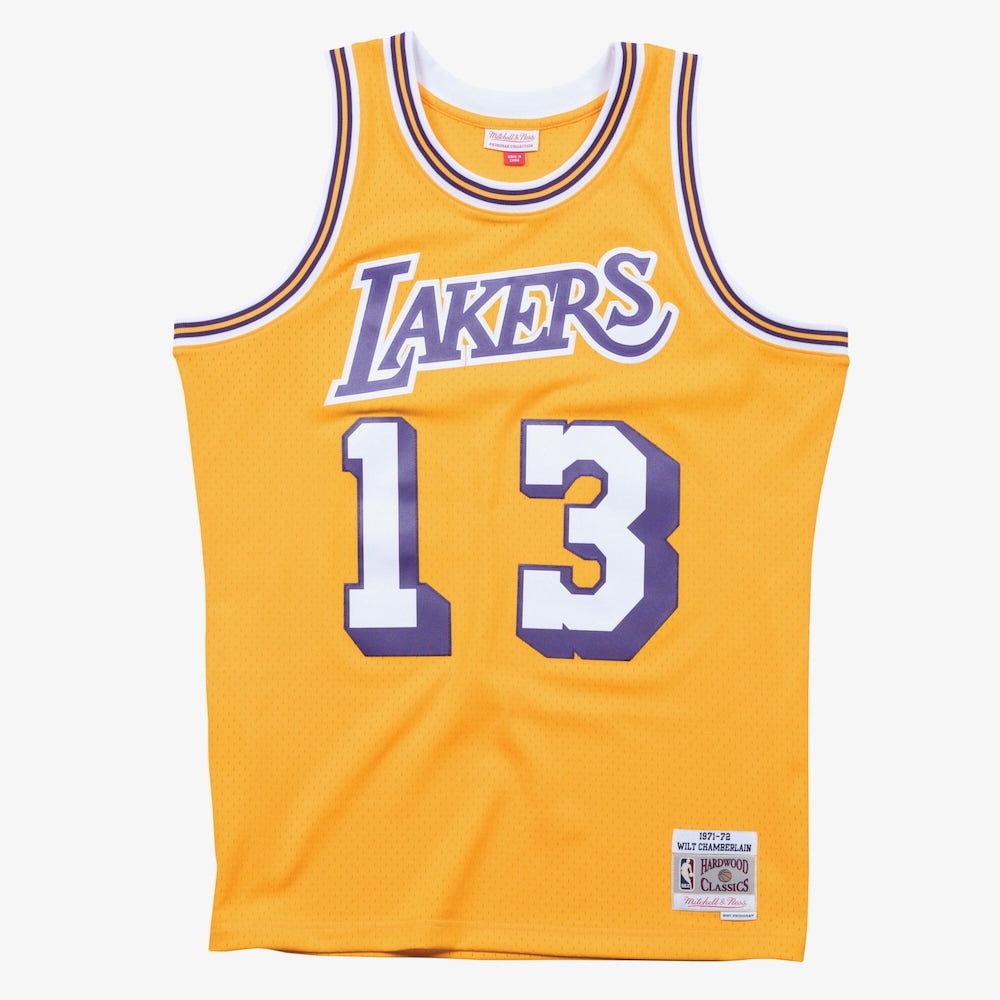 Los Angeles Lakers Swingman Jersey Wilt Chamberlain 1971 72 stitched basketball jersey for game day fanwear