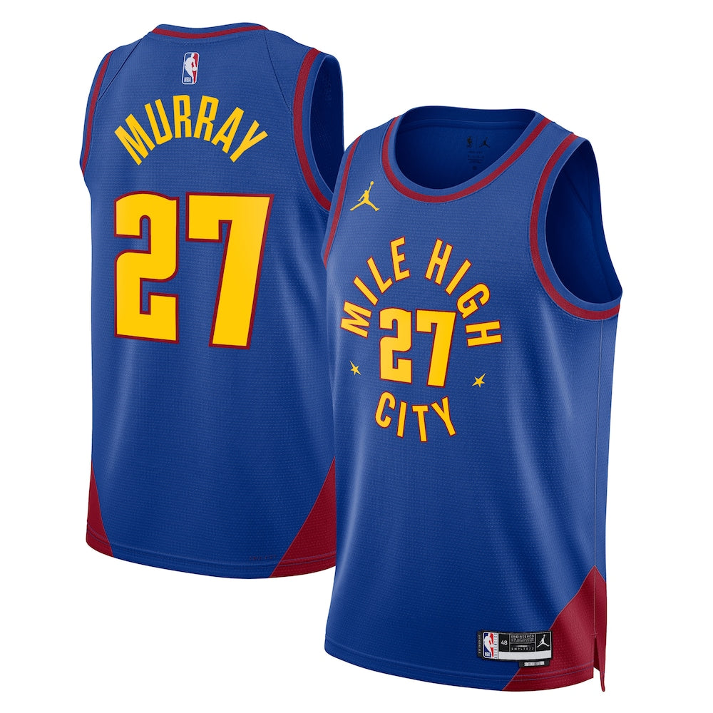 Denver Nuggets Jordan Statement Edition Swingman Jersey Blue Jamal Murray Unisex stitched basketball jersey for game day