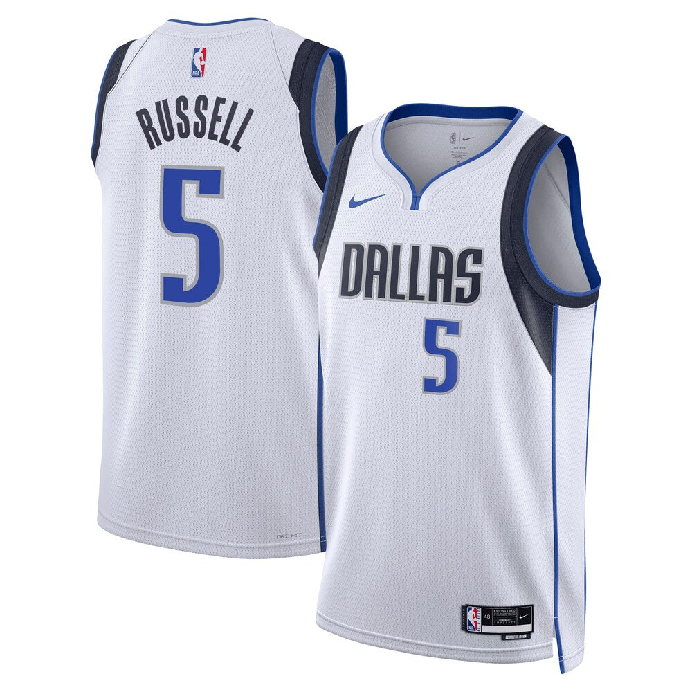Dallas Mavericks Association Edition Swingman Jersey White Dangelo Russell Unisex stitched basketball jersey for game day