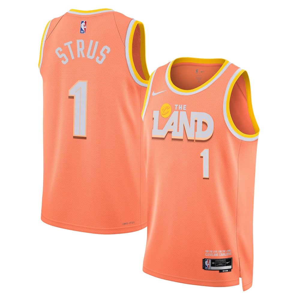 Cleveland Cavaliers 2025-26 City Edition Swingman Jersey Orange Max Strus Unisex stitched basketball jersey for game day