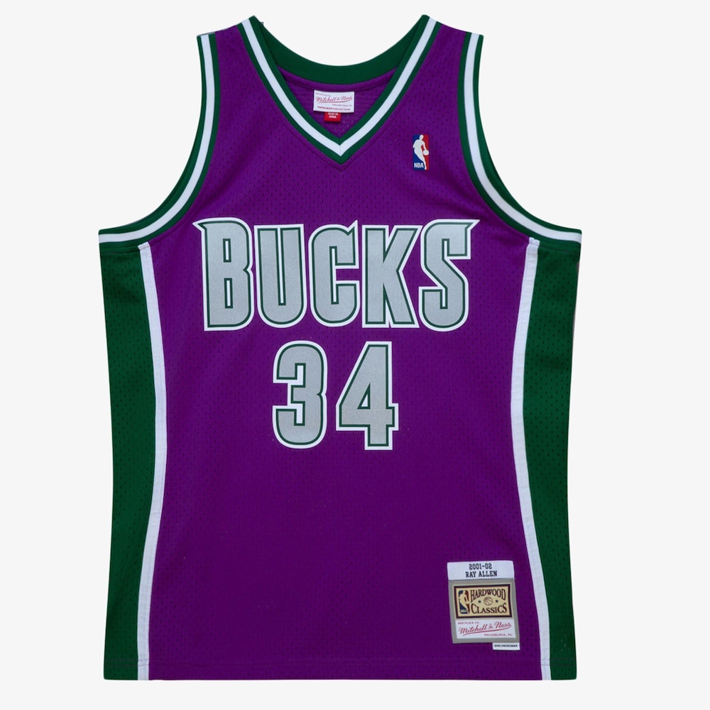 Milwaukee Bucks Swingman Jersey Ray Allen 2001 02 stitched basketball jersey for game day fanwear