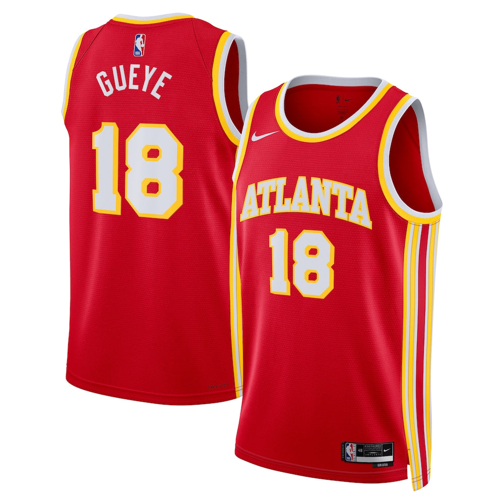 Atlanta Hawks Icon Edition Swingman Jersey Red Mouhamed Gueye Unisex stitched basketball jersey for game day fanwear