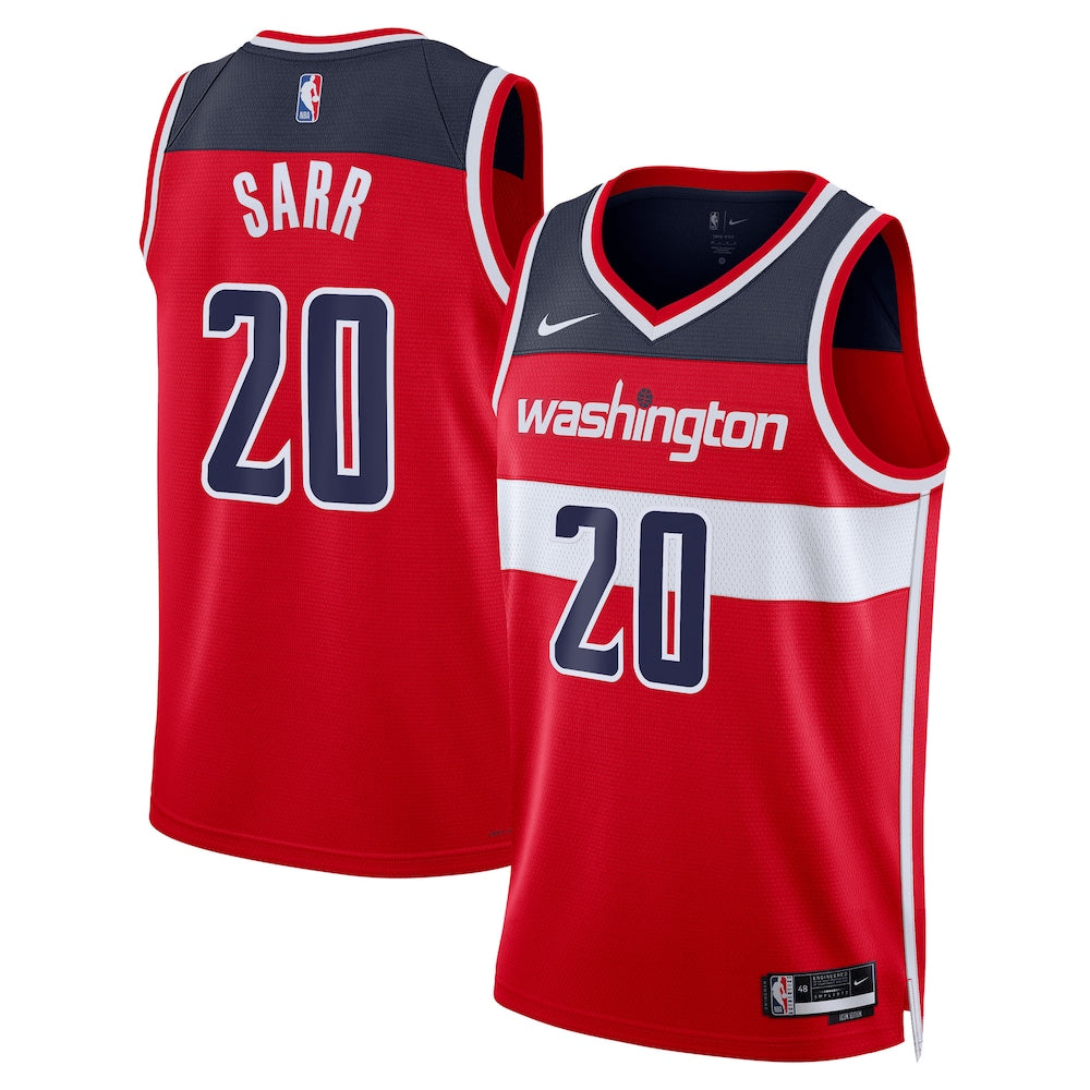 Washington Wizards Icon Swingman Jersey Red Alexandre Sarr Unisex stitched basketball jersey for game day fanwear