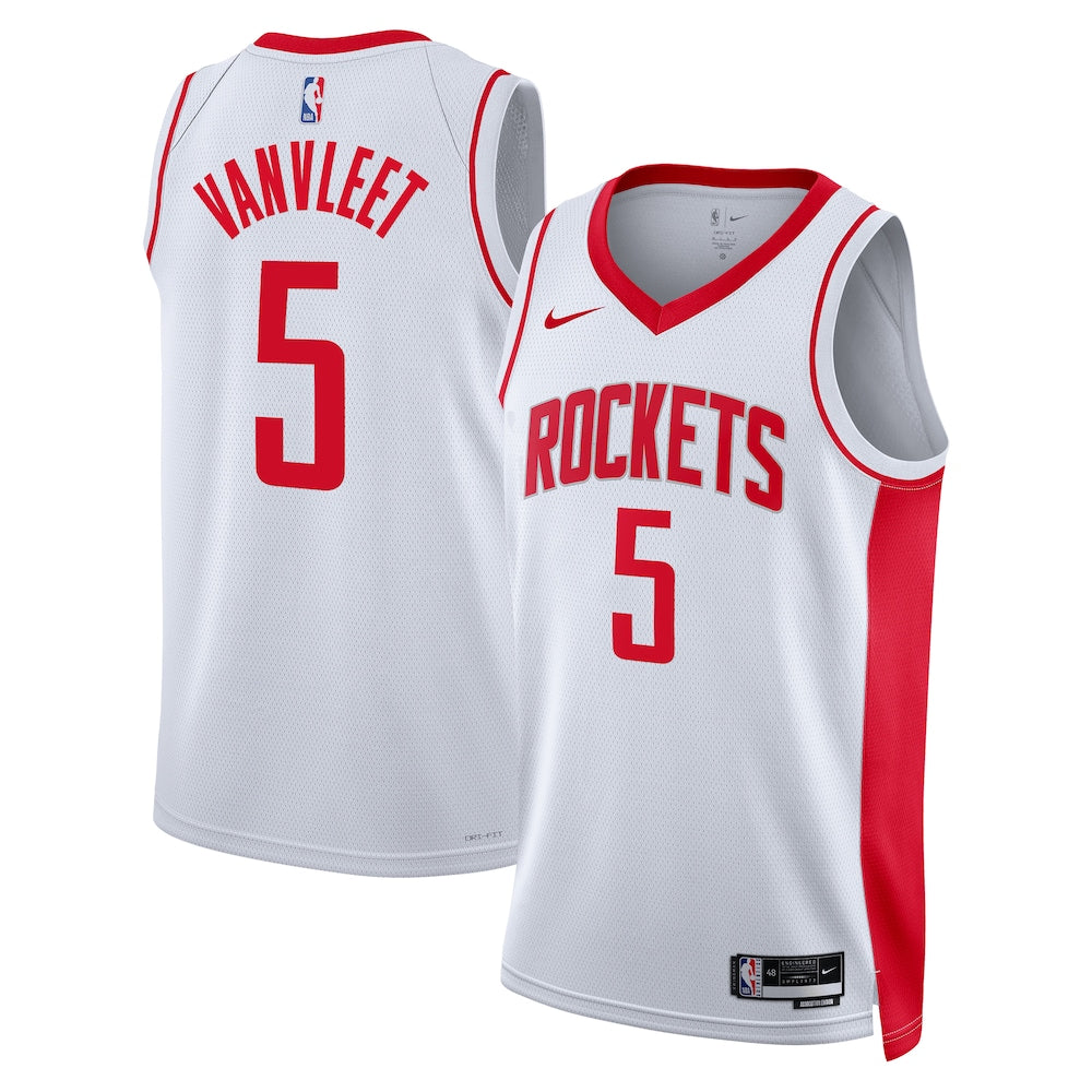 Houston Rockets Association Edition Swingman Jersey White Fred Vanvleet Unisex stitched basketball jersey for game day