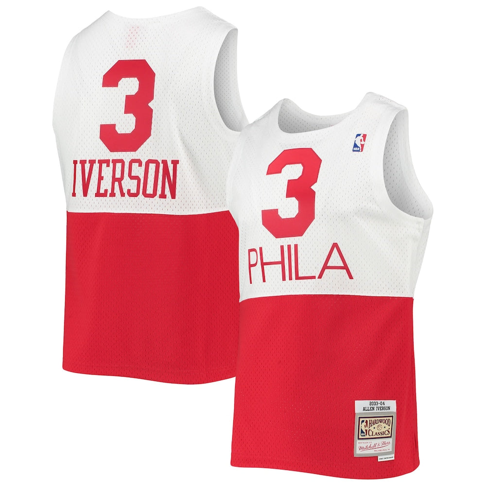 Mnc 76Ers White Red 2003 3 Allen Iver Mnc Nba Hwc Swingman Jersey Jermenstb stitched basketball jersey for game day fanwear
