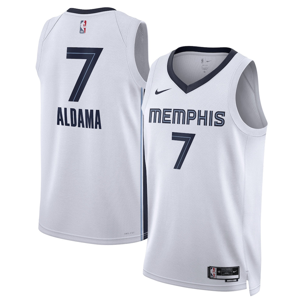 Memphis Grizzlies Association Edition Swingman Jersey White Santi Aldama Unisex stitched basketball jersey for game day