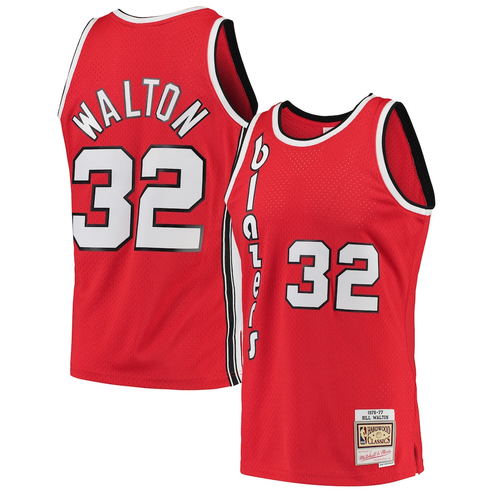 Bill Walton Red Portland Trail Blazers 1976 77 Hardwood Classics Swingman Player Jersey stitched basketball jersey for game