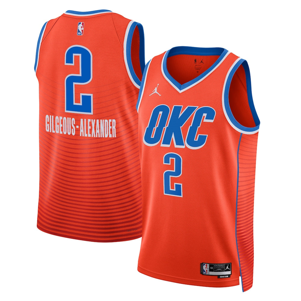 Oklahoma City Thunder Jordan Statement Edition Swingman Jersey Orange Shai Gilgeous Alexander Unisex stitched basketball
