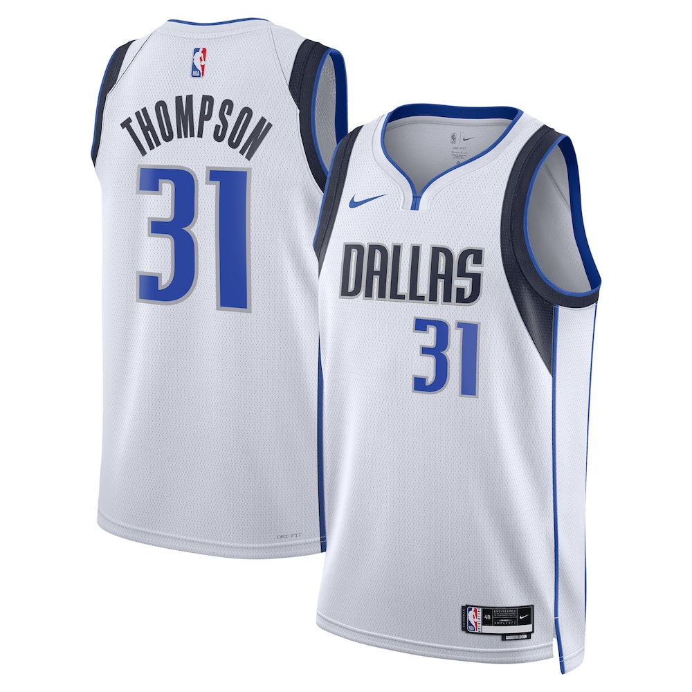 Dallas Mavericks Association Edition Swingman Jersey White Klay Thompson Unisex stitched basketball jersey for game day