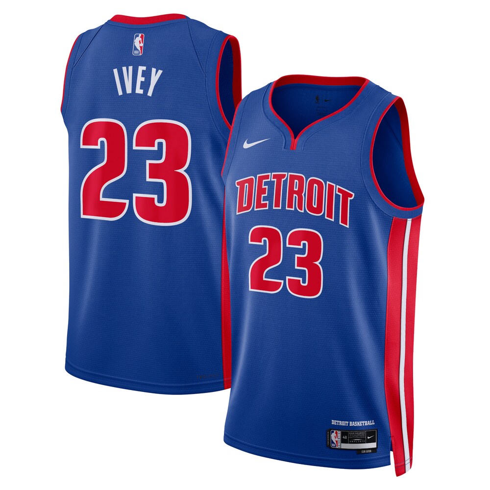 Detroit Pistons Icon Edition Swingman Jersey Blue Jaden Ivey Unisex stitched basketball jersey for game day fanwear