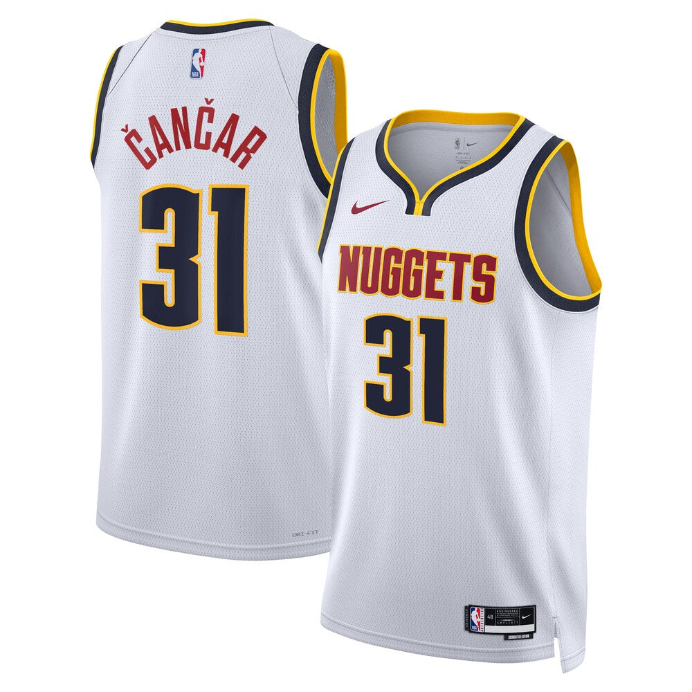 Denver Nuggets Association Edition Swingman Jersey White Vlatko Anar Unisex stitched basketball jersey for game day fanwear