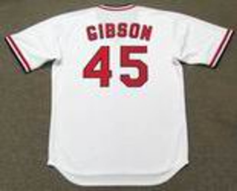 Bob Gibson St Louis Cardinals 1974 Cooperstown Throwback Home Stitched Jersey jersey front view