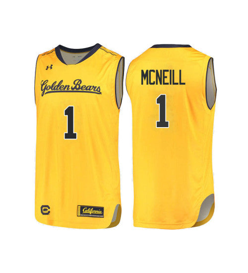 California Golden Bears 1 Darius Mcneill College Basketball Jersey Gold 606 stitched basketball jersey for game day fanwear