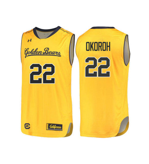 California Golden Bears 22 Kingsley Okoroh College Basketball Jersey Gold 6549 | Stitched Jersey RTJS 5199