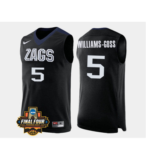 Gonzaga Bulldogs 5 Nigel Williams Goss Black Alternate College Basketball Jersey | Stitched Jersey RTJS 4318