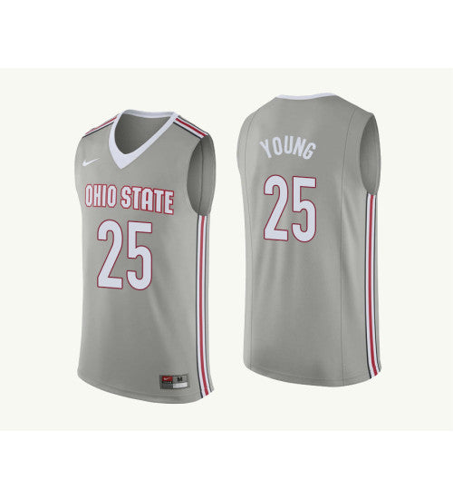 Ohio State Buckeyes 25 Kyle Young College Basketball Jersey Gray 4009 | Stitched Jersey RTJS 7739