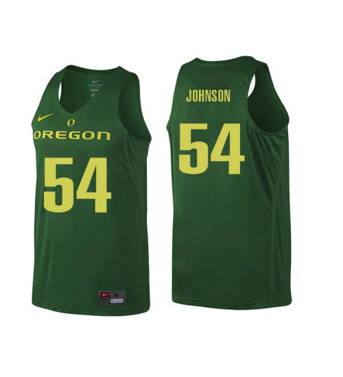 Oregon Ducks #54 Will Johnson College Basketball Jersey Green stitched college jersey