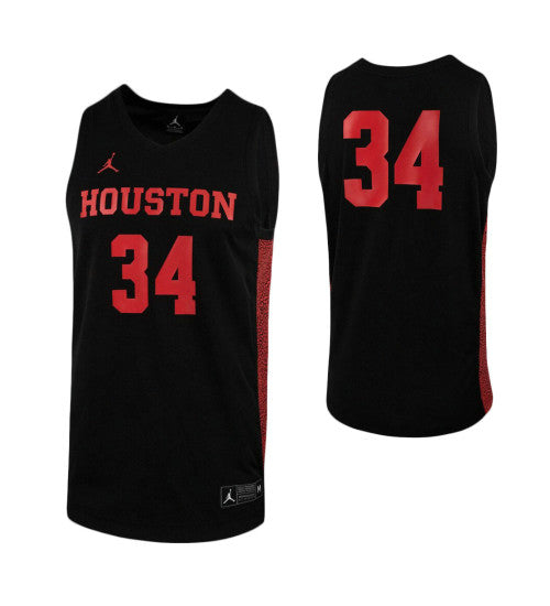 Houston Cougars 34 College Basketball Jersey Black | Stitched Jersey RTJS 4267
