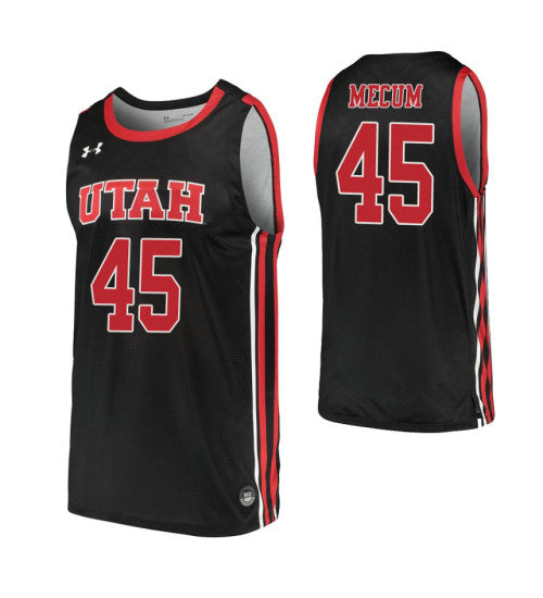 Hunter Mecum College Basketball Jersey Black Utah Utes stitched retro jersey