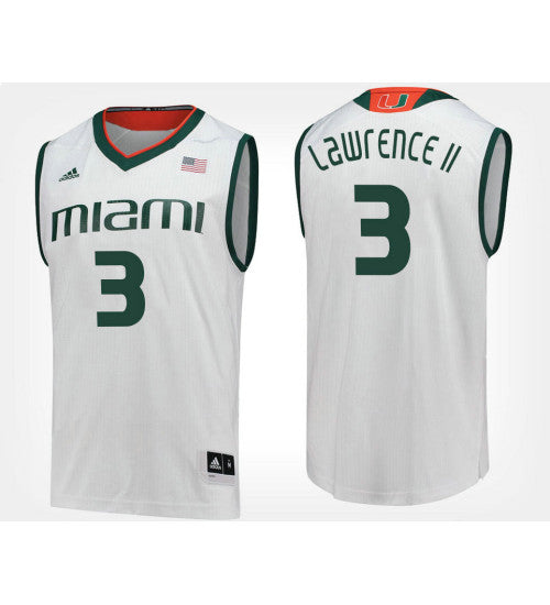 Miami Hurricanes 3 Anthony Lawrence Ii White Road College Basketball Jersey | Stitched Jersey RTJS 3109